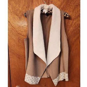 Suede and fur lookalike Women's Draped Vest